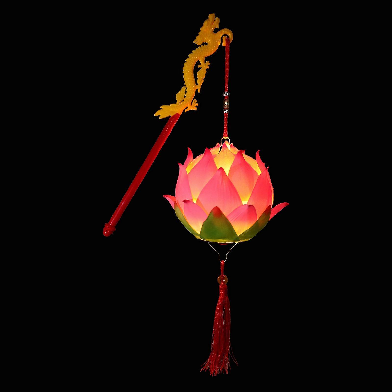 Handheld Lotus Lantern Shape Chinese Style Portable Festive Decorations 1Set