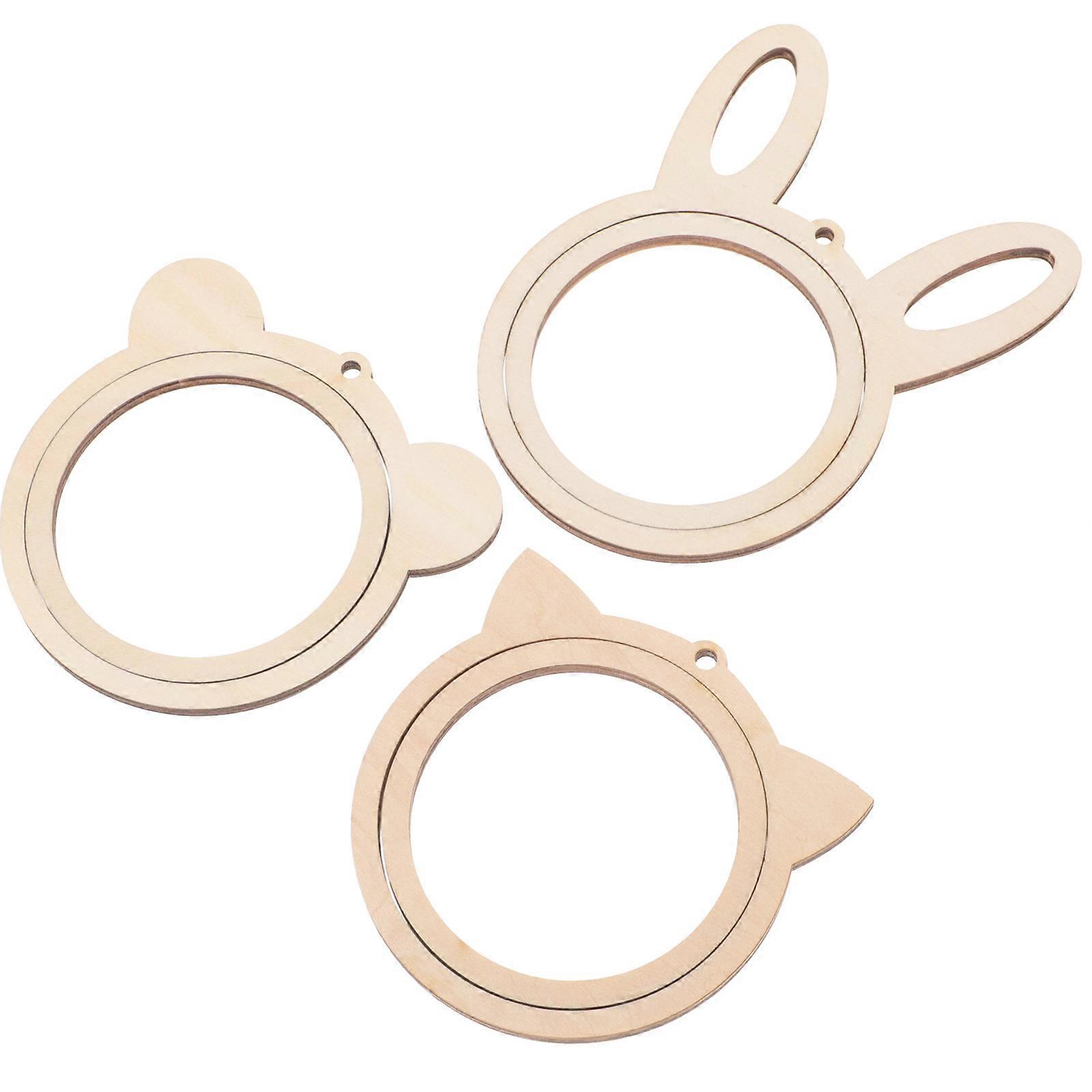 3pcs Durable Embroidery Hoops for Cross Stitch & Needlework – Includes Bear, Rabbit & Cat Designs for DIY Crafts