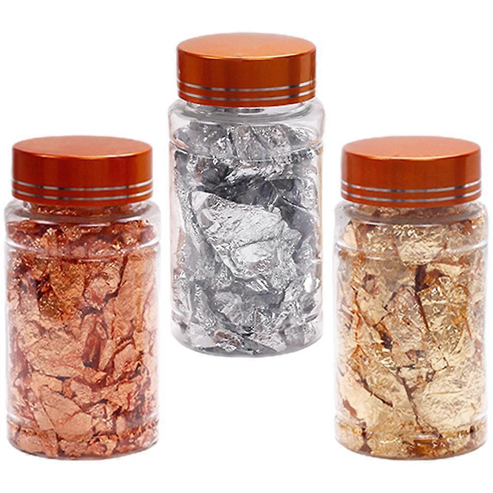 Eleganta guldfolie spikklistermärken för inredning Diverse färg stanniol fragment 3 flaskor