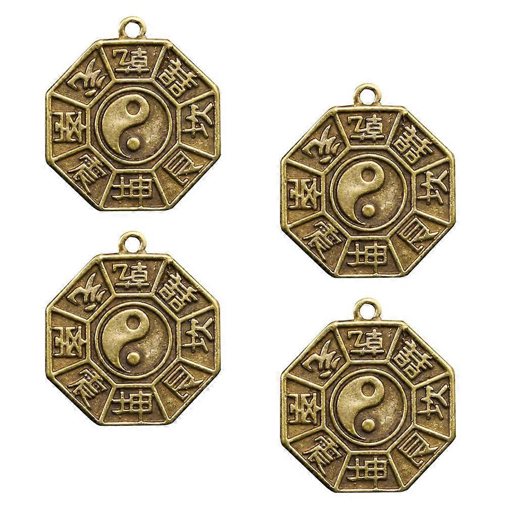 Golden Brass Tai Chi Pendant with Eight Diagram Amulet for Decoration Lightweight and Portable