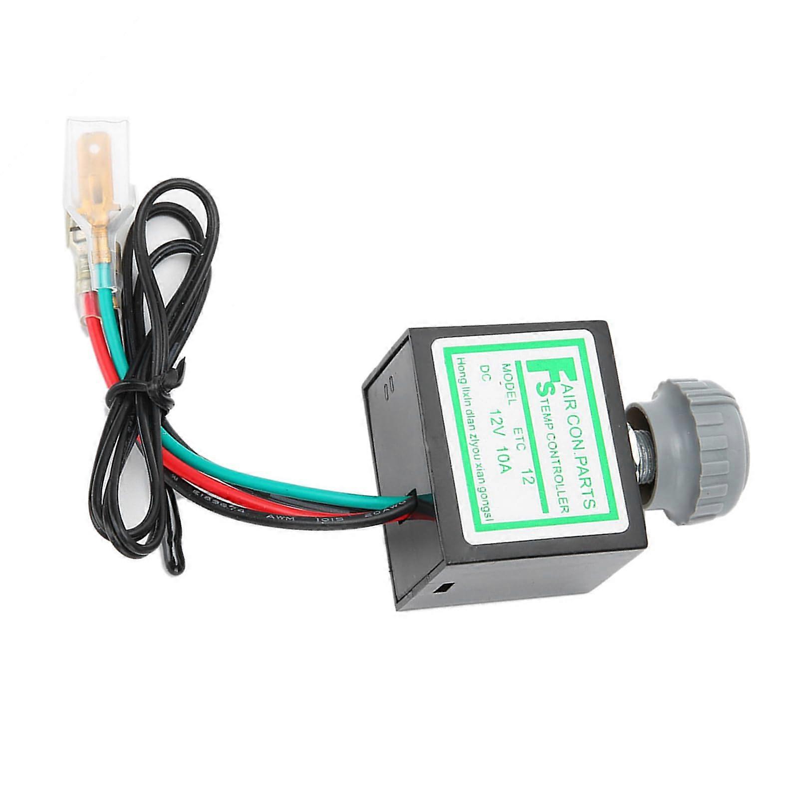 Auto Air Conditioning Electronic Thermostat Switch 10A, ABS Material, Easy Installation, Universal Design, 100% Brand Item Type (12V) 12V 12V