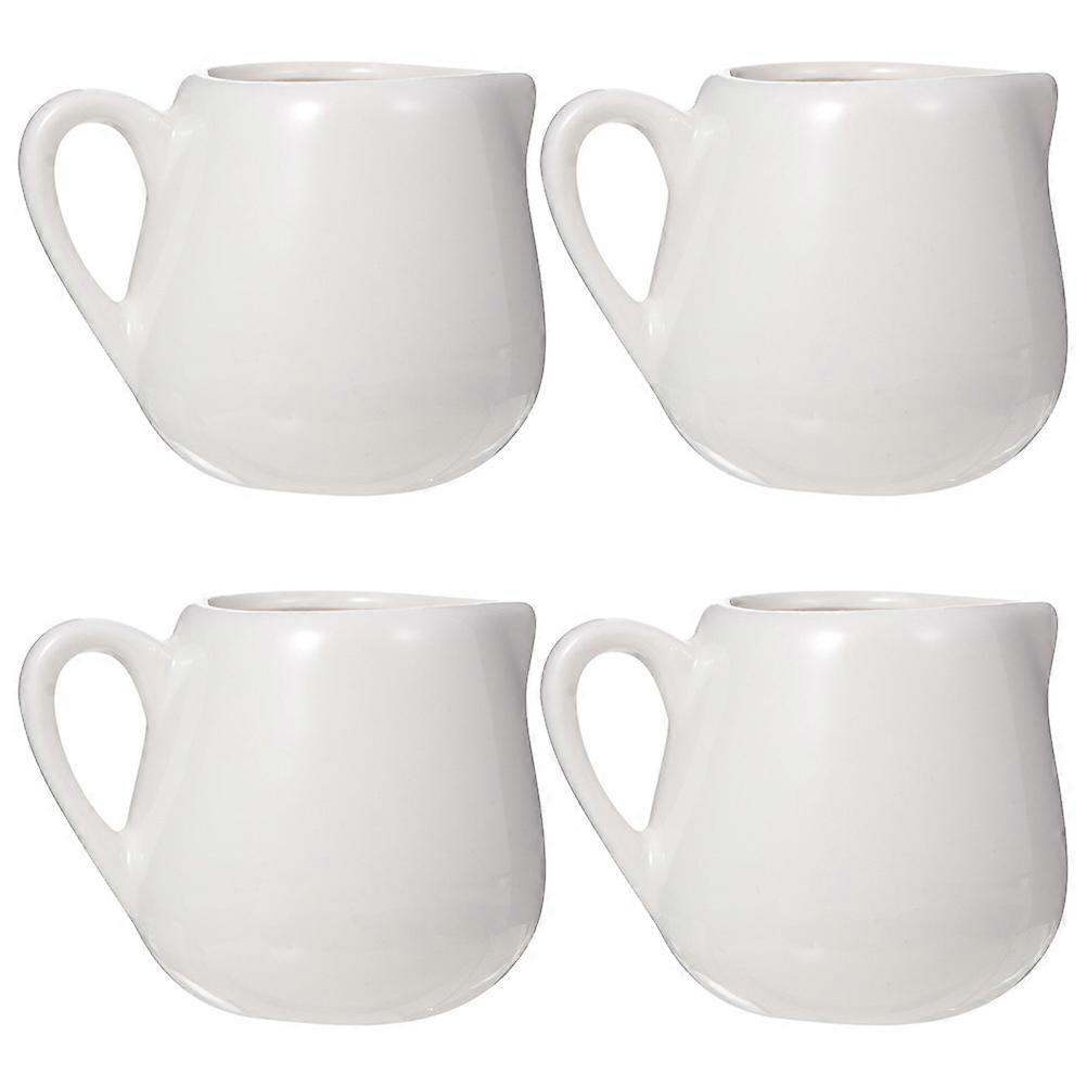 Chic Mini Porcelain Jugs 4 Pcs Great For Cooking Round Base Design Featuring Drip-free Spout