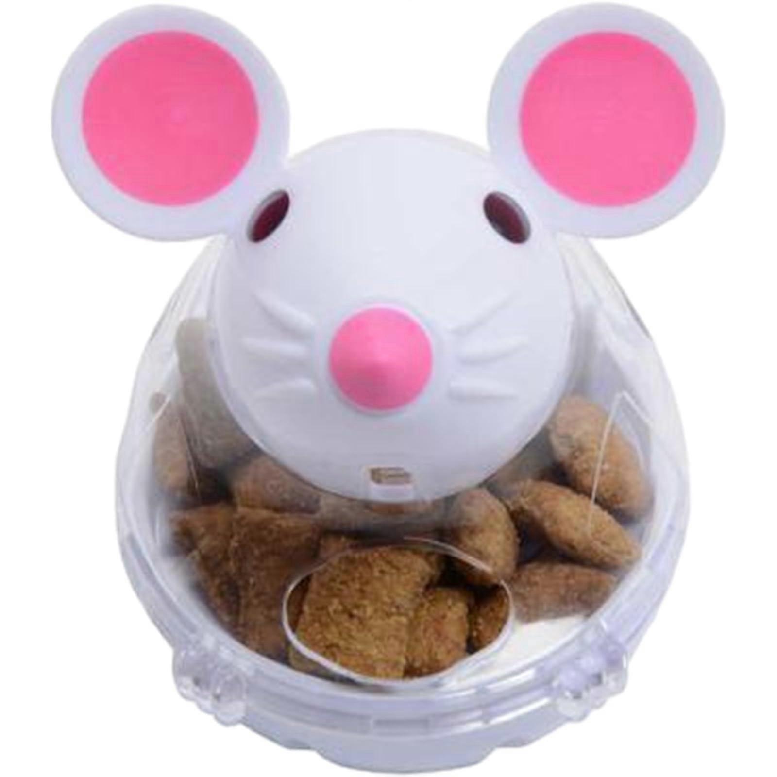 Cat Feeder for Leaking Mouse Toy Kitten Slow Feeder Interactive Cat Boredom Pet Gift White
