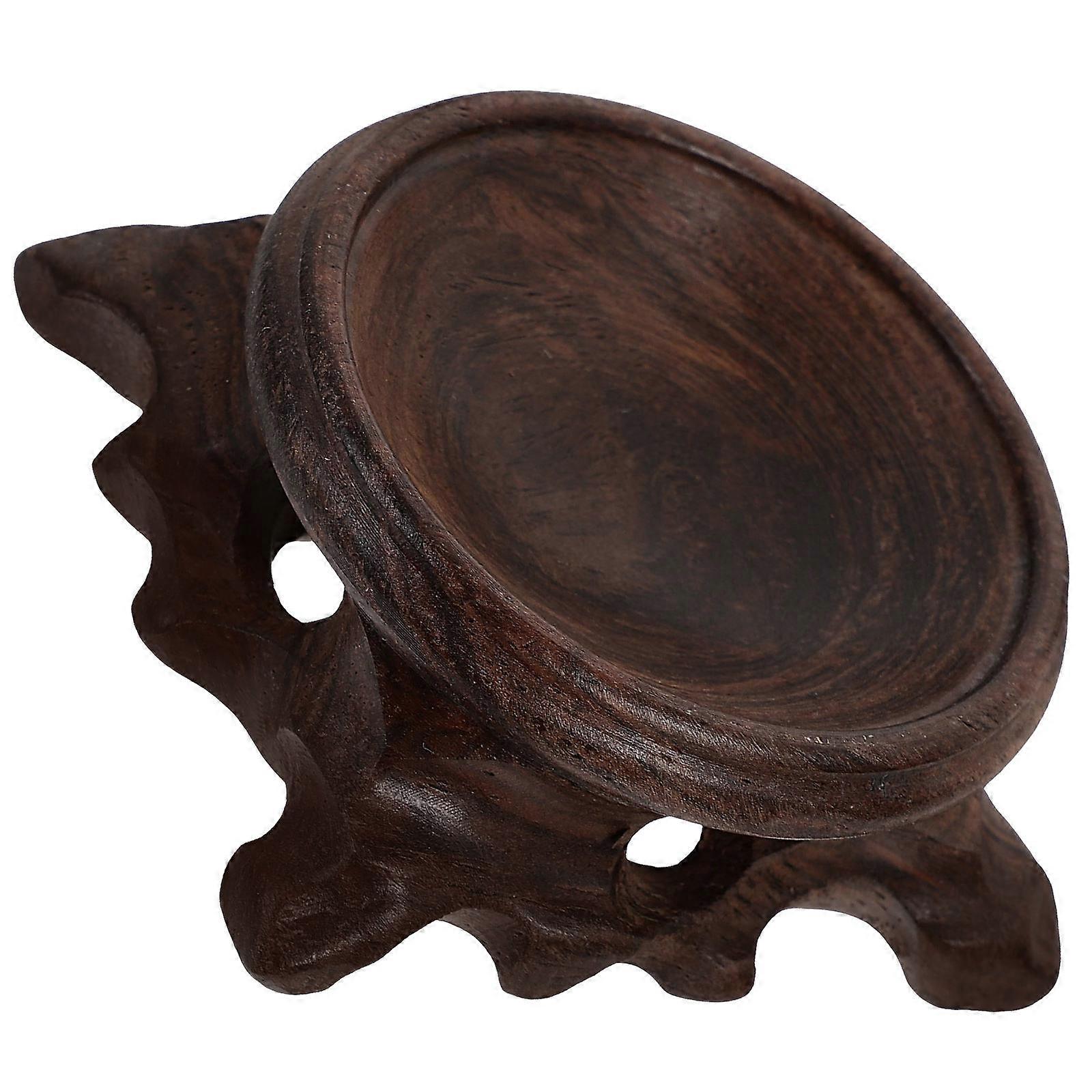 Home Decor, Crystal Sphere Stand for Indoor Outdoor Use, Natural Wood Base