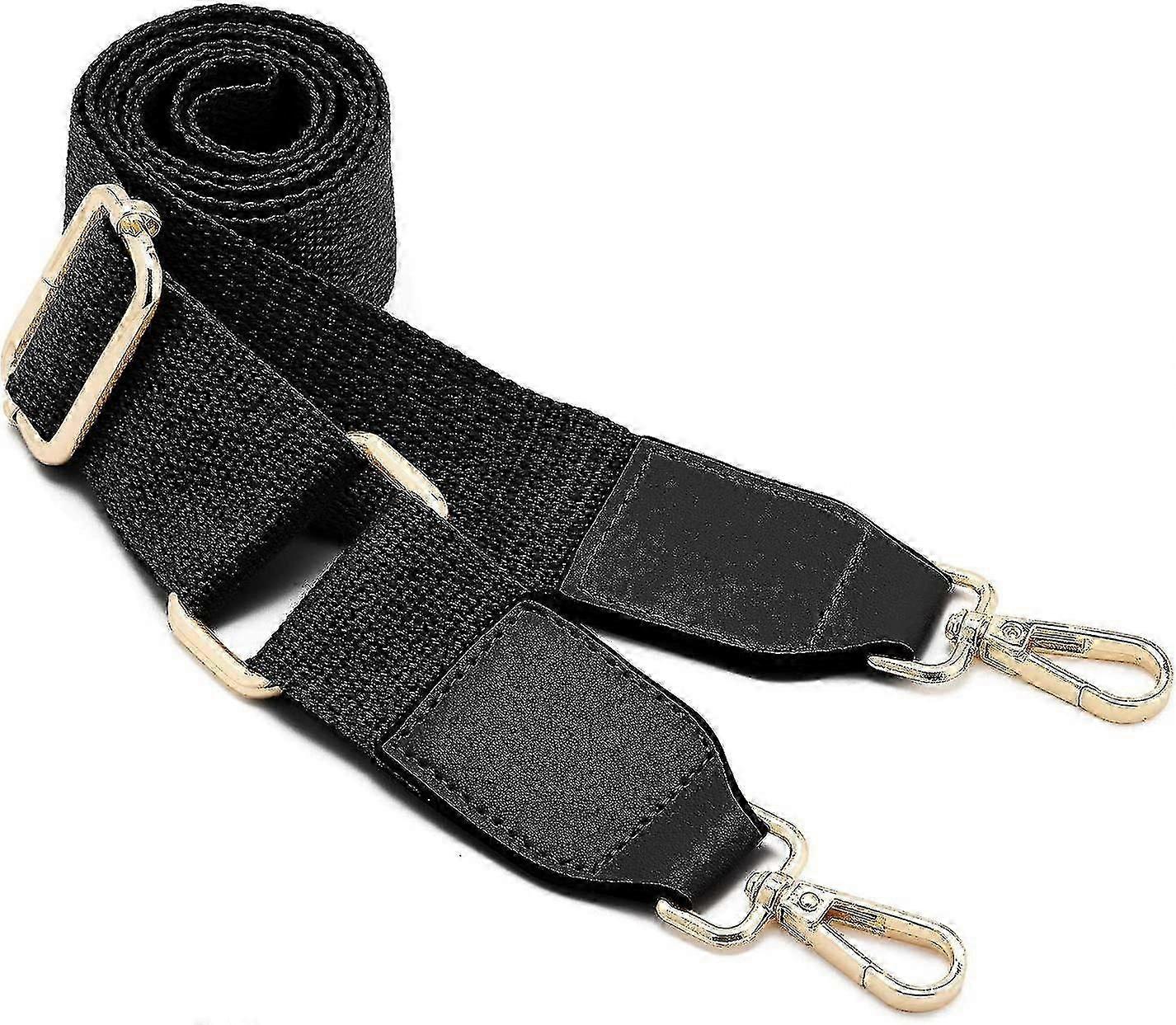 Women's Wide Shoulder Bag Strap, Adjustable Replacement Leather Long shoulder strap(Black) - ya01k