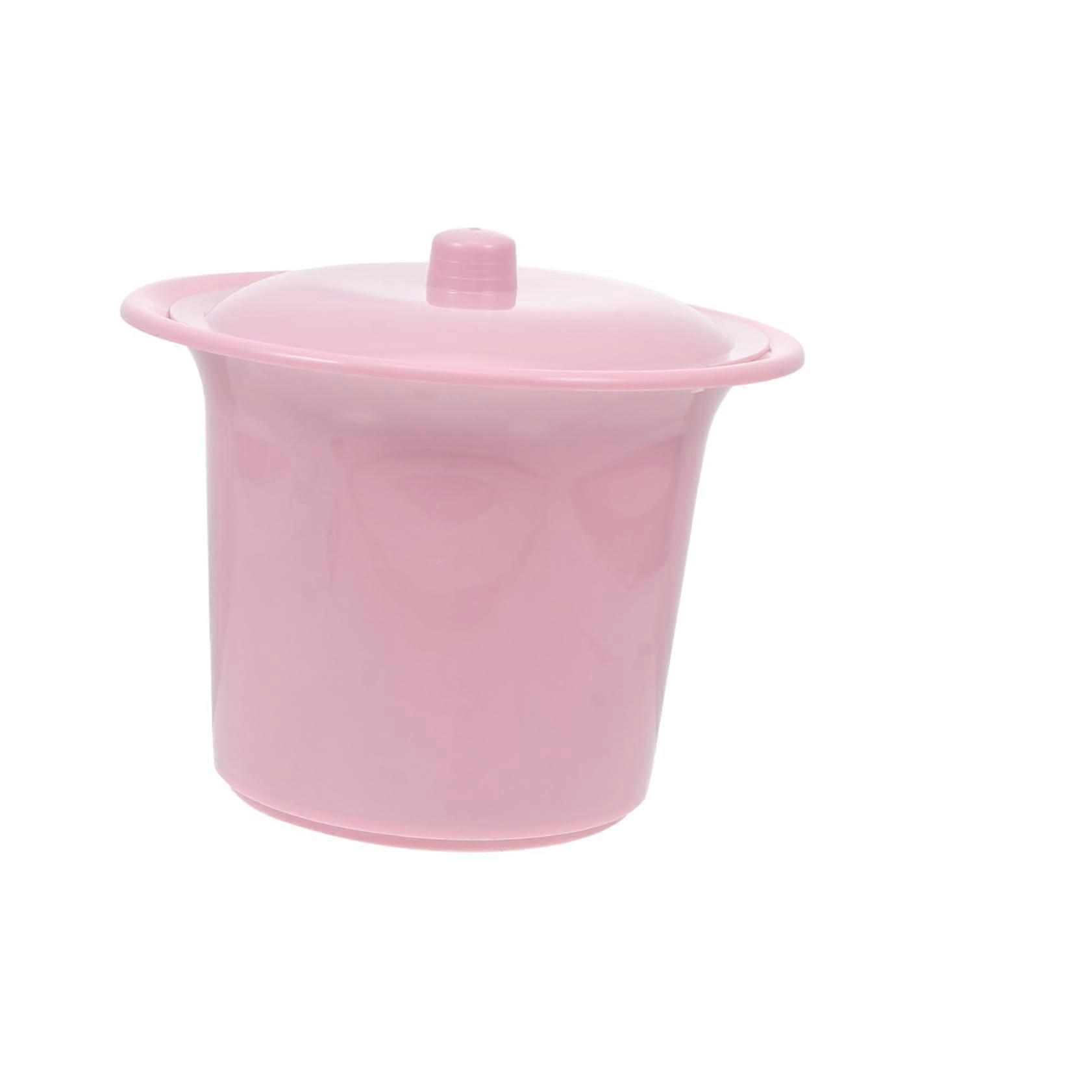 1 x Plastic Bed Pan with Lid for Seniors Practical Night Pot Odourless to Clean for On the Go Colour Random Colour Pink