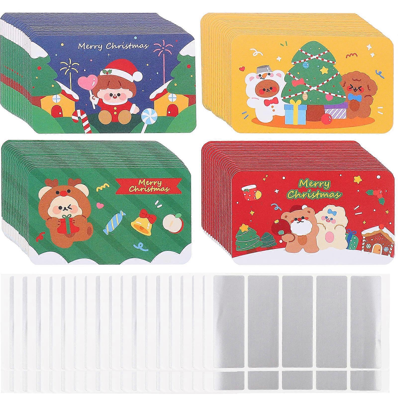 Colorful Christmas Scratch Cards For DIY Creation 1 Set Rectangular Paper Perfect For Parties And Classroom Activities