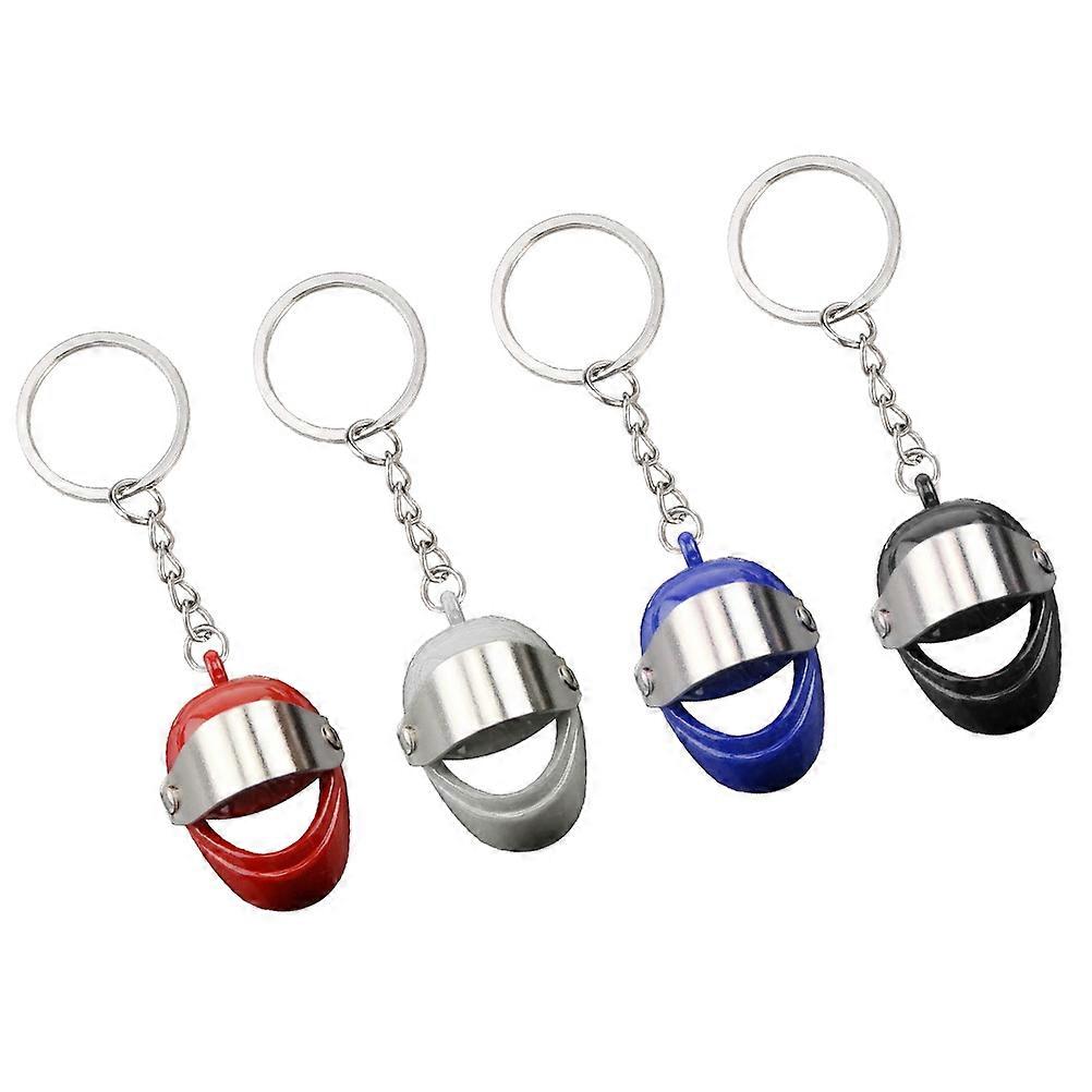 4pcs Alloy Shaped Key Rings for Hanging Keys Assorted Color Pendant Gifts
