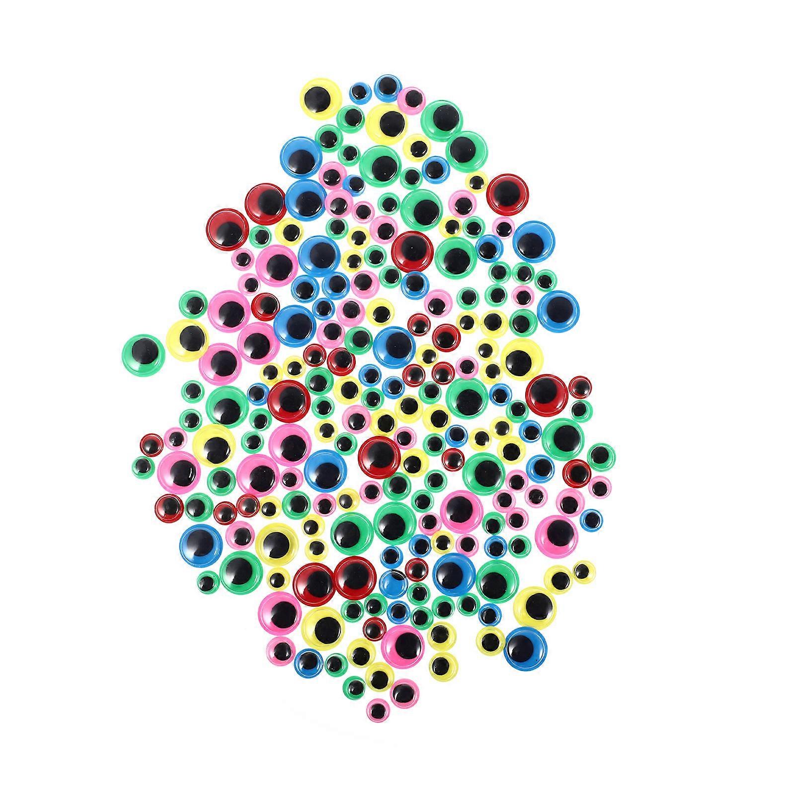 200pcs Self Adhesive Googly Eyeball Stickers for Crafts with Bright Colors Matching Multi Size