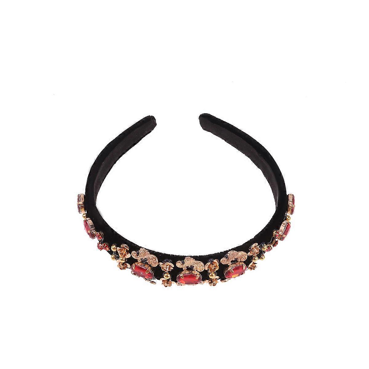 Hair Band with Diamond Pearl Decoration for Party and Photo Prop Use Multi Color Lightweight Alloy