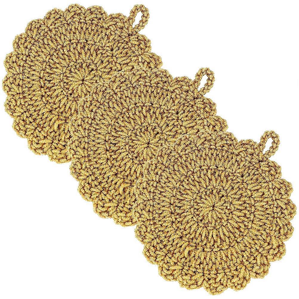 Golden Dish Towel for Dish Cleaning Use 3Pcs Kitchen Cleaning Tools