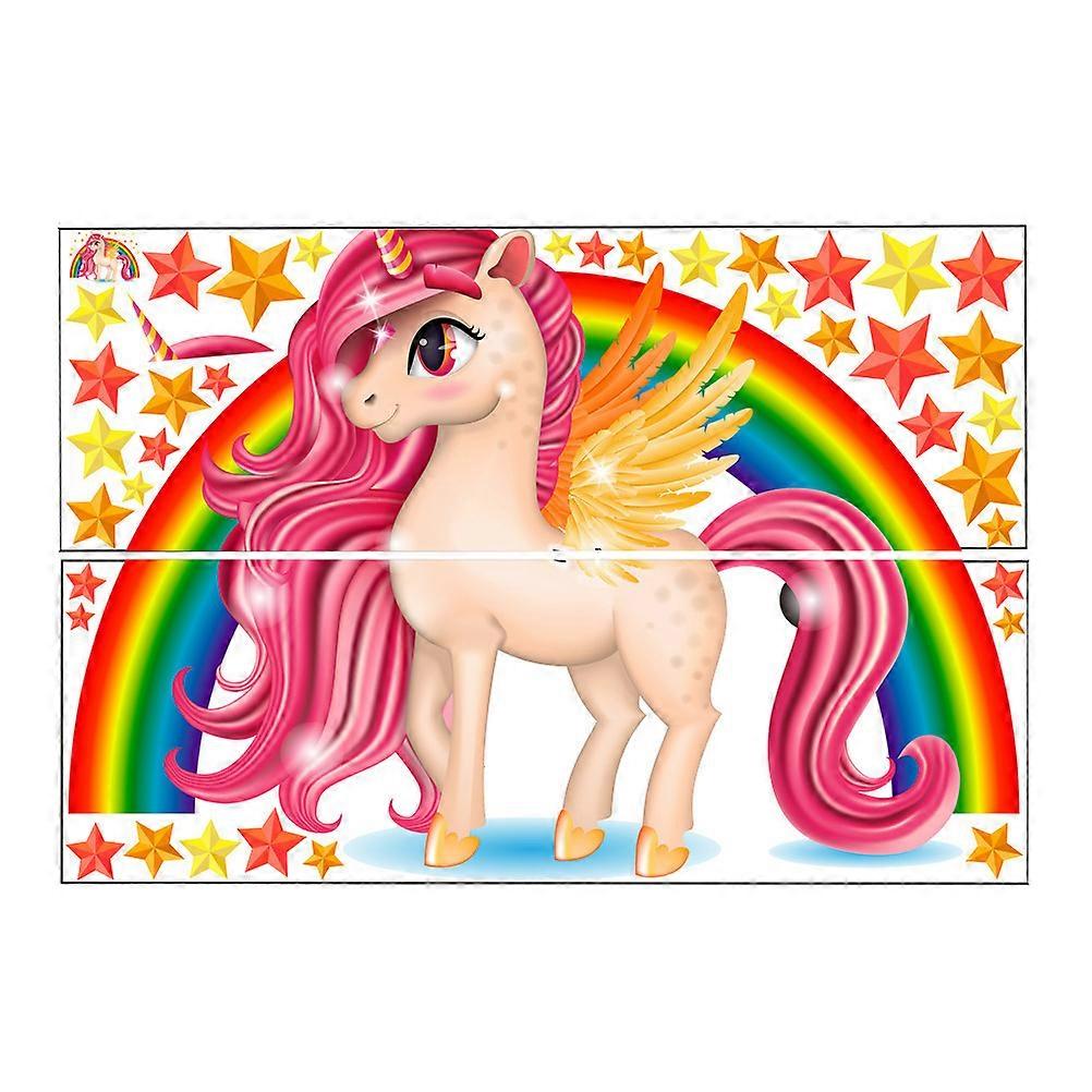 Rainbow Shape Wall Stickers For Room Decor 90x30cm PVC Material Removable 1 Set
