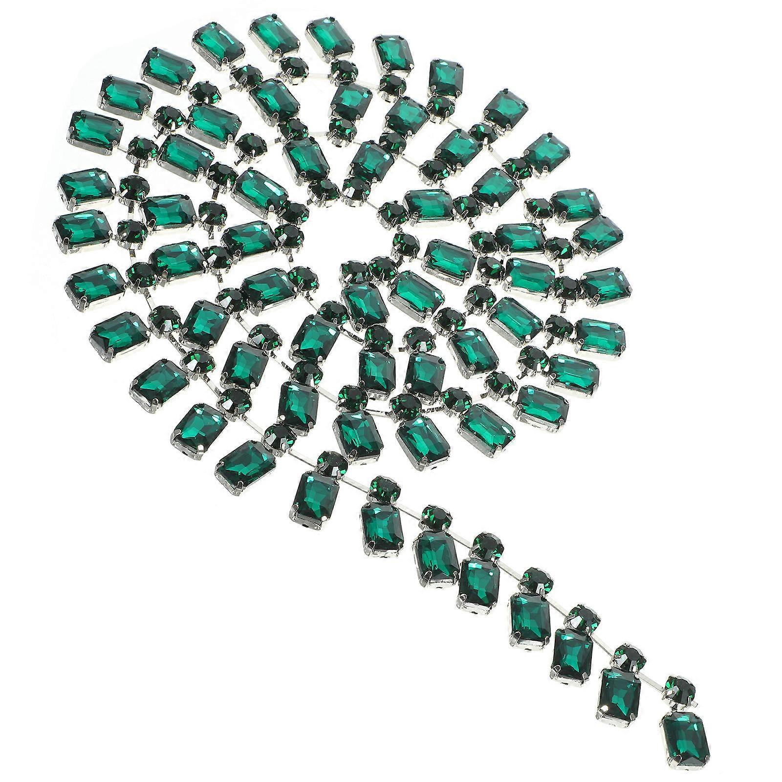 Elegancki kryształowy łańcuszek do butów do dekoracji z odpinanymi zawieszkami i ozdobami na wysokim obcasie Zielony