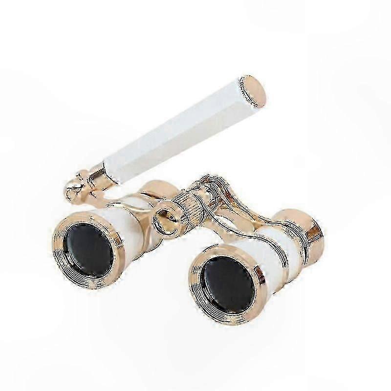 Compact Binoculars with Coated Lenses for Opera and Theater Use Red Handle Design