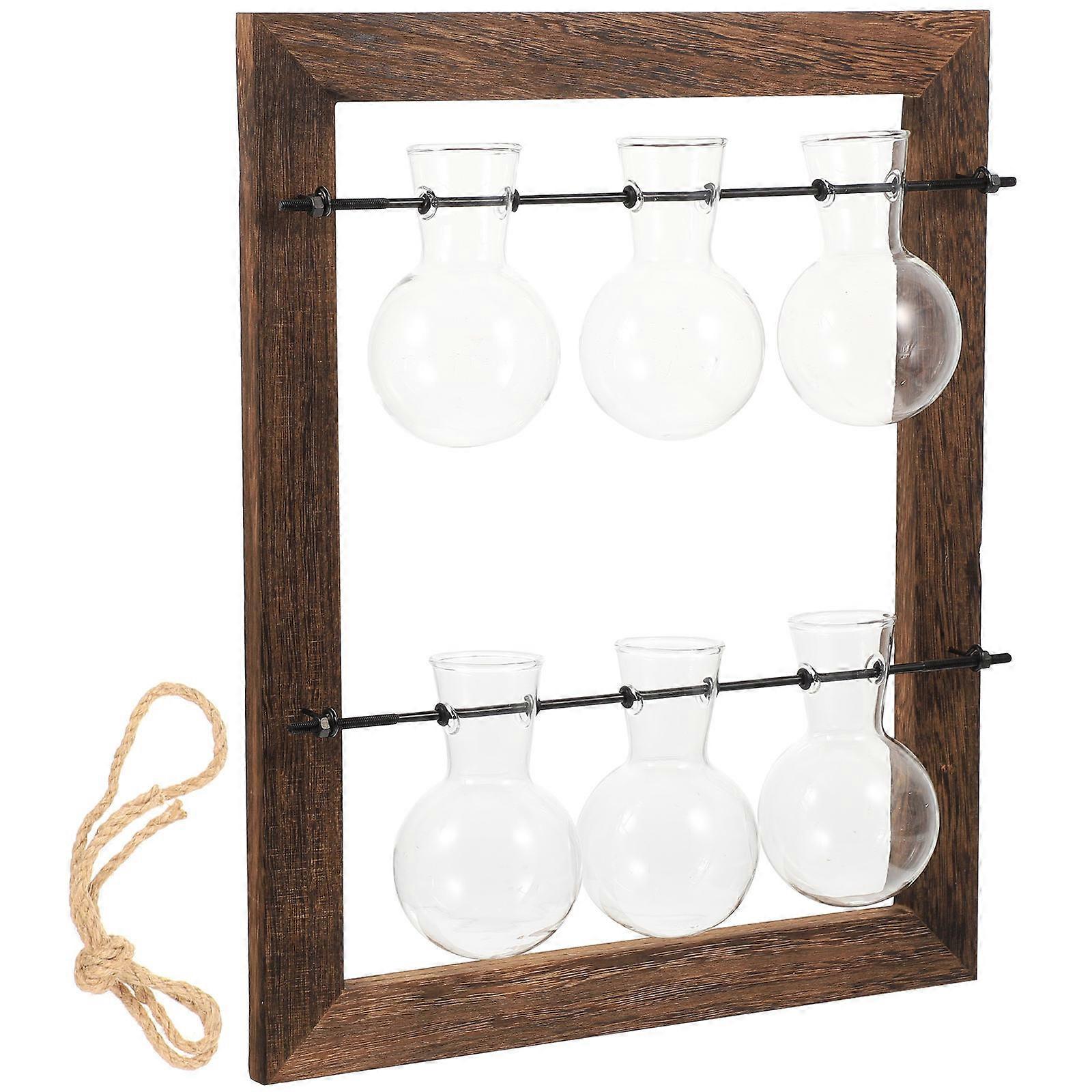 Wall Hanging Glass Planter Double Layer Hydroponic Cultivation Assorted Color Square Shape 2 Sets