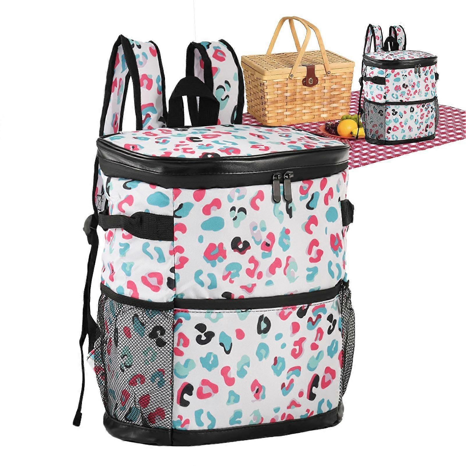 Insulated Backpack for Food - Waterproof Oxford Cloth Lunch Bag, Portable Ergonomic Design, Colorful for Picnics and Camping