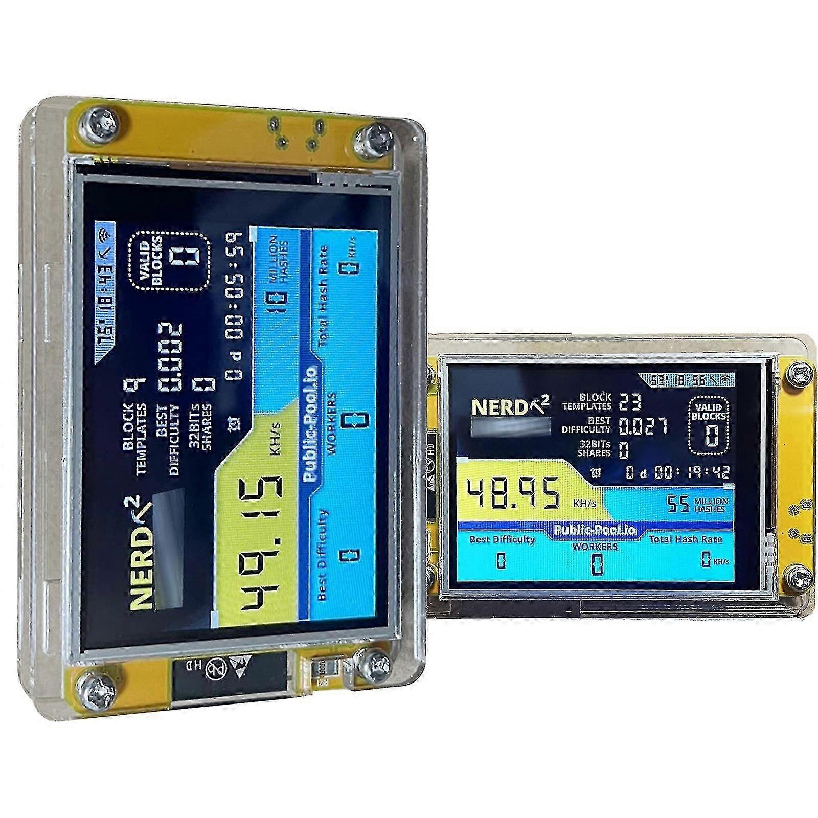 Nerd Miner v2 Solo Bitcoin Miner - Minero de lotería - Criptominero - 2.8  Pantalla