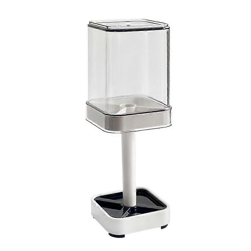 1pc Toothbrush Holder with Cup/Cover Contains 3 Slots Rectangle