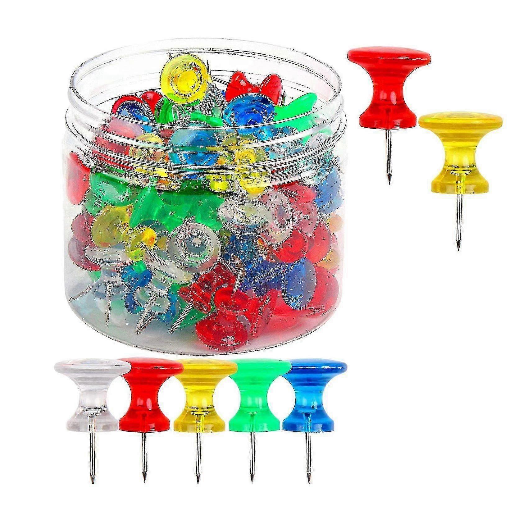 Large Thumbtacks 100-pack for Cork Board with Plastic Case