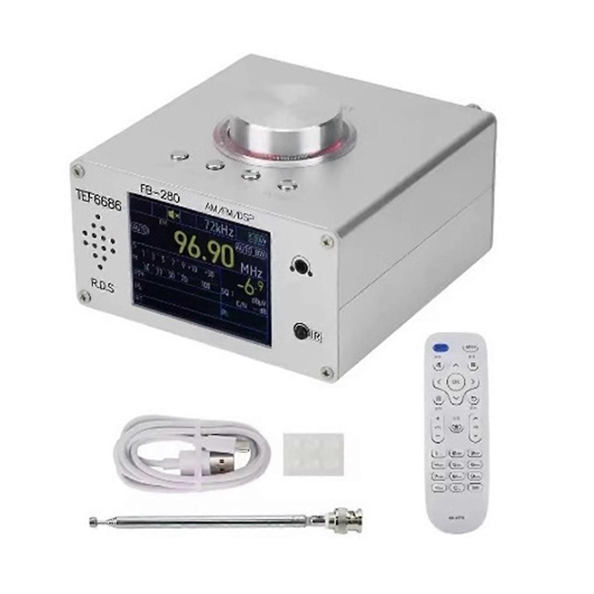 TEF6686 Desktop Digital Radio Opensource Full Band Receiver RDS AM FM Support Online Upgrade with Atmosphere Light