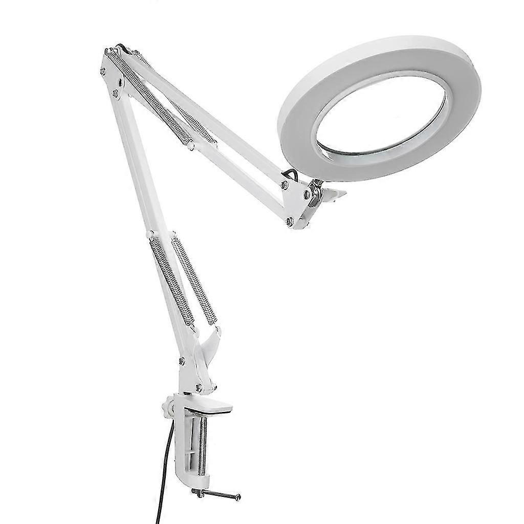 Magnifier Lamp 3 Color Modes 5x Clamp Adjustable White