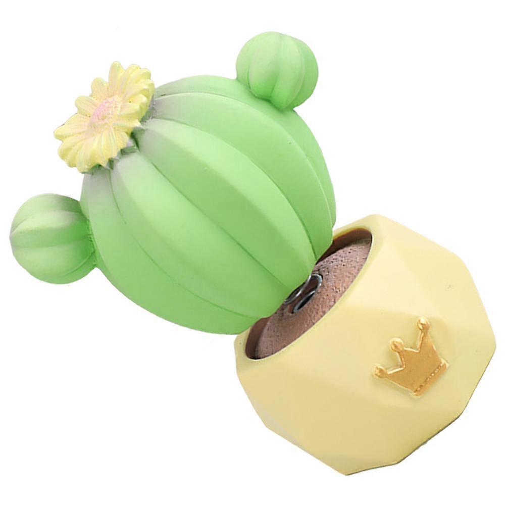 Cactus Figures Resin Dashboard Decoration Pot Shape Home Office Car Use Built in Metal Springs Multi Color Ornament 1Pcs