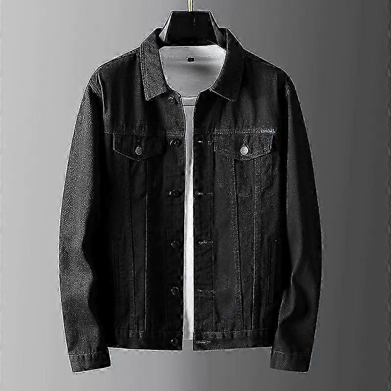 Spring and Autumn Men's Casual Simple Solid Color Denim Jacket