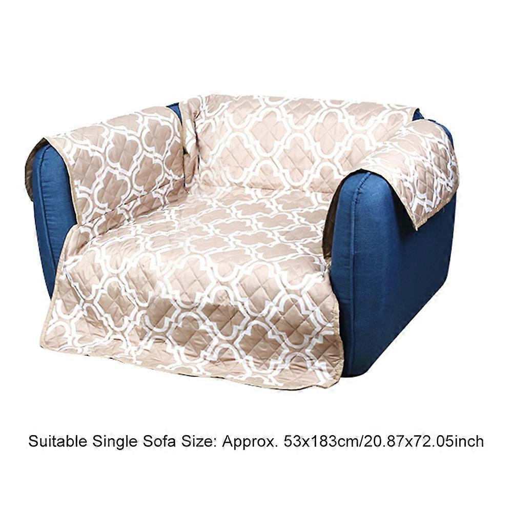 Polyester Pongee Non Slip Waterproof Pet Sofa Cushion 53x183cm Beige