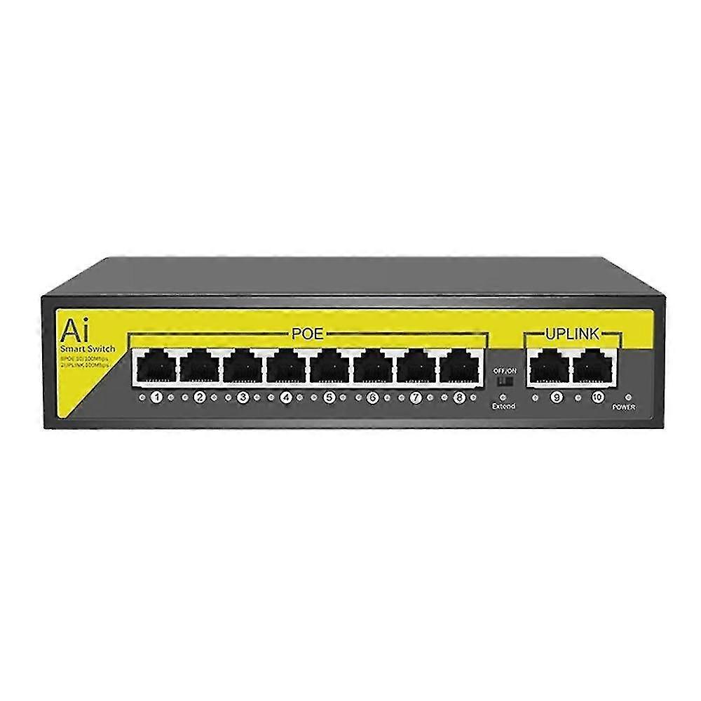 48v 8ports Poe Switch Ethernet 10/100mbps Ieee 802.3 Af/at For Ip C...