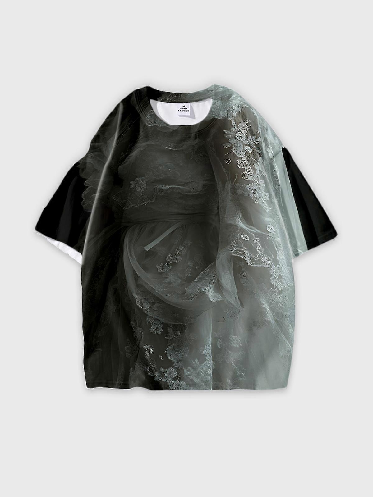 T-Shirt Short Sleeve Round Neck, Summer Casual Loose Graphic Tee, Unisex Pattern V2377