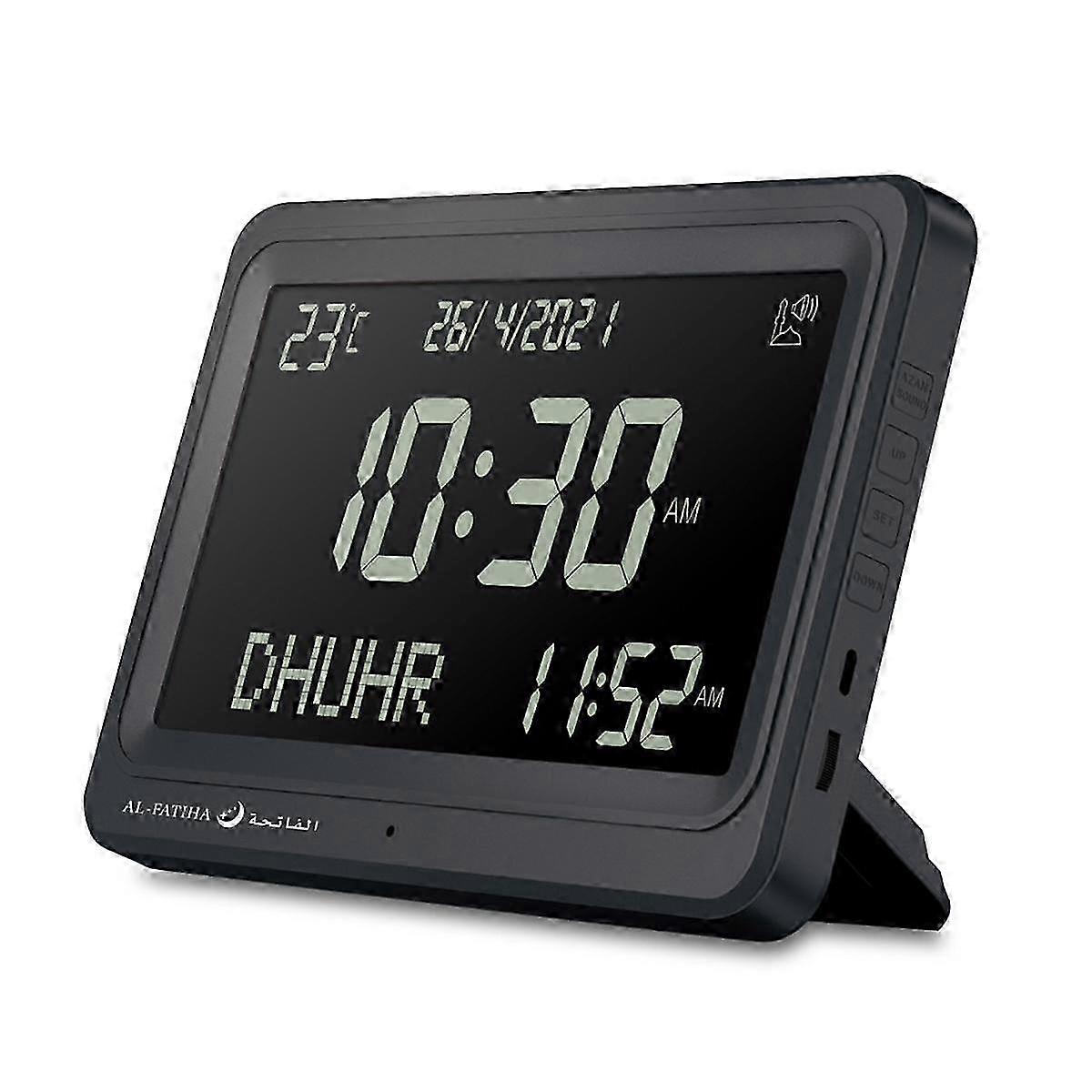 Digital Prayer Clock with 8 Azan Sounds Worldwide Functionality Wall Desk Clock Islamic Timepiece