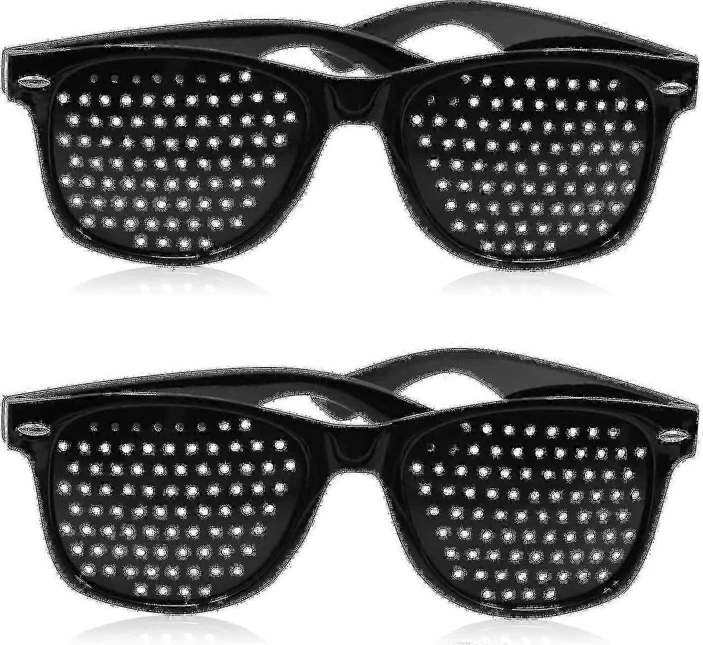 2 szt Okulary otworkowe do poprawy widzenia, czarne okulary wzmacniające wzrok Unisex