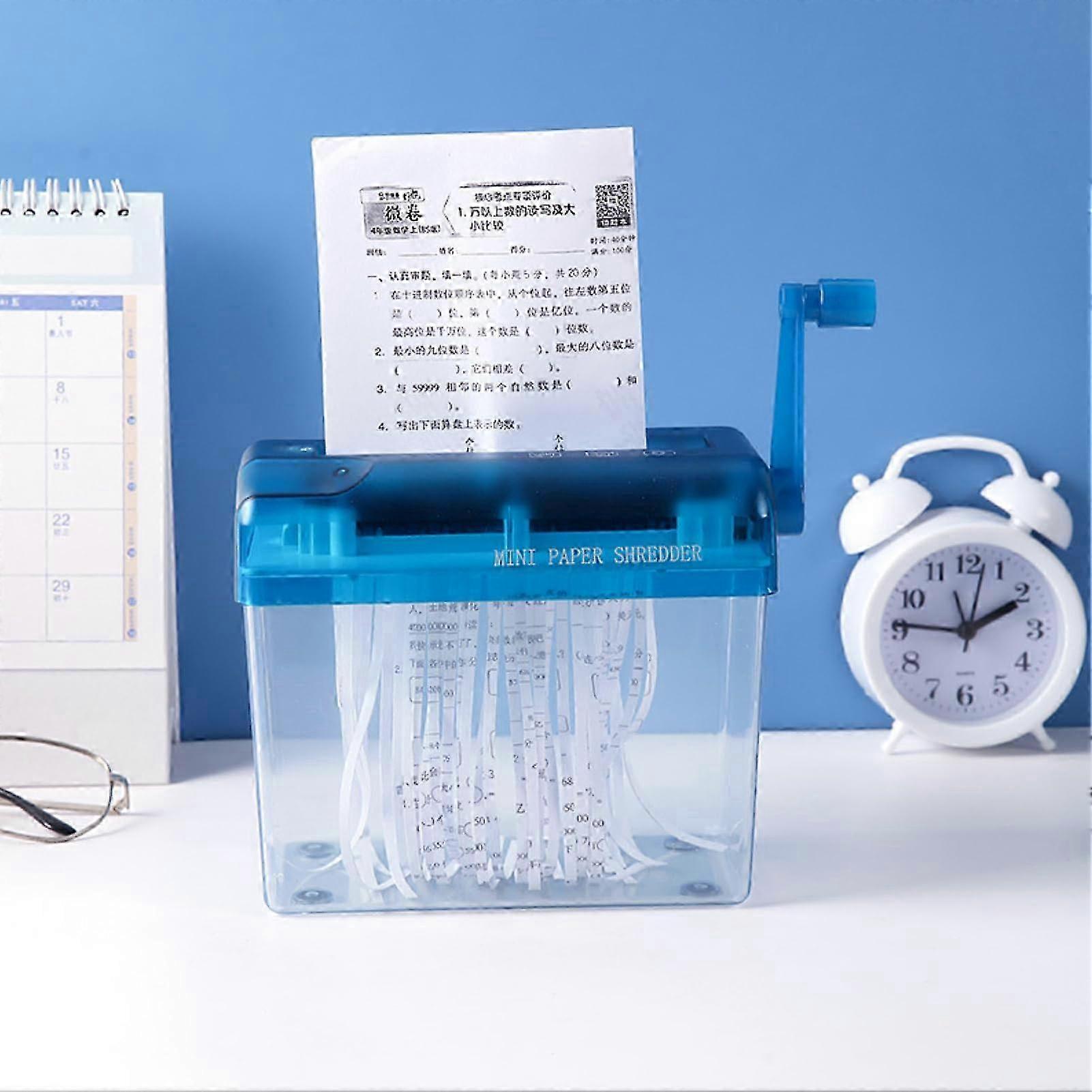 2025 Hand Shredder, Manual Paper Shredder, Hand Crank Paper Shredder, A6 Size, Capacity 1L, for Office, School or Home