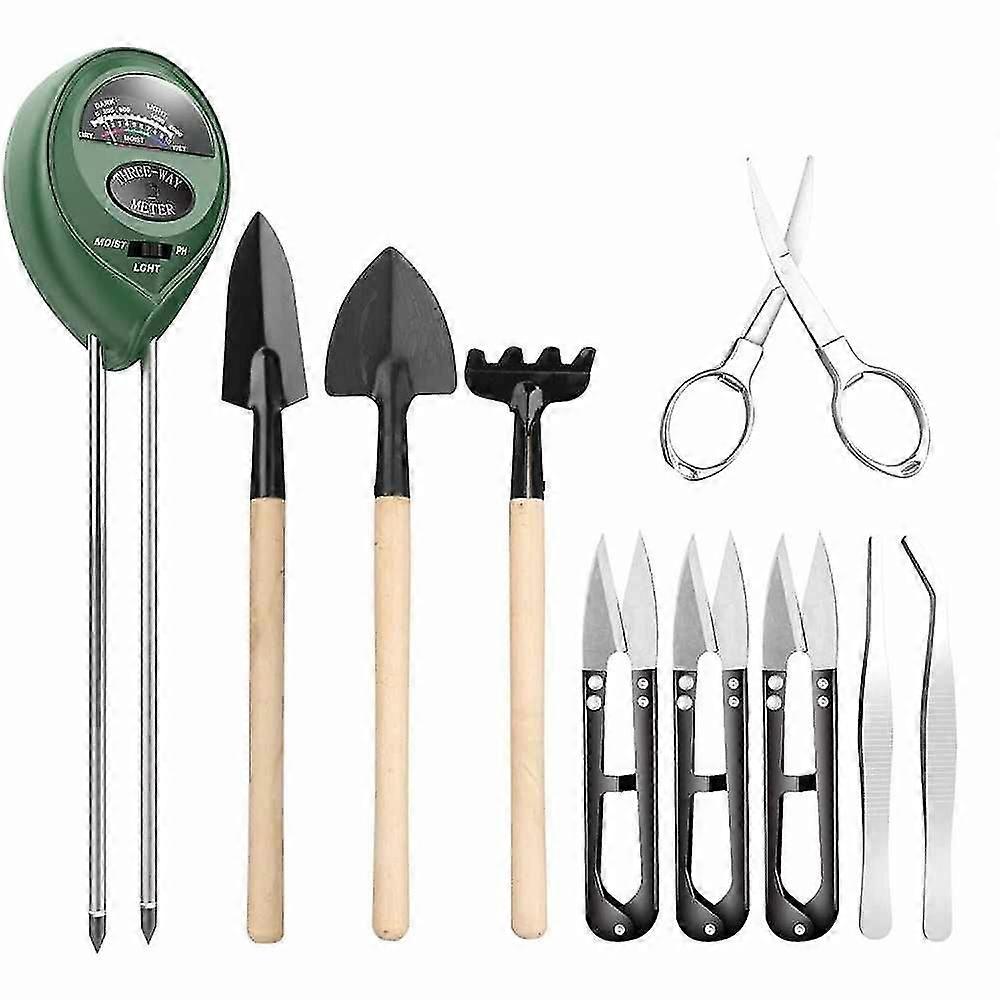 9 Pcs Bonsai Tools With Soil Moisture Meter