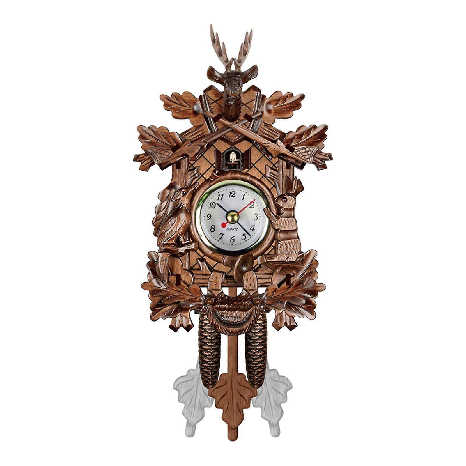 Easy To Read Traditional Wall Clock CM301 Wood Material Traditional Black Forest Chalet Clock For Any Space