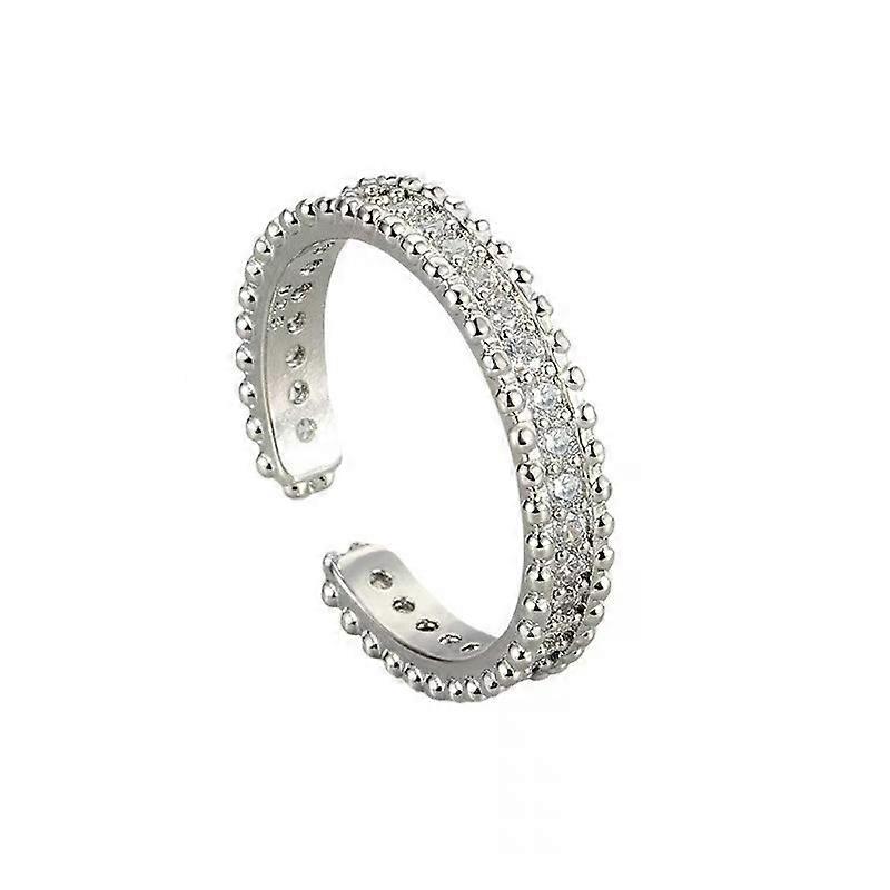 Ring, Women's Simple Open Adjustable Micro Pave Cubic Zirconia Fashion European American Style