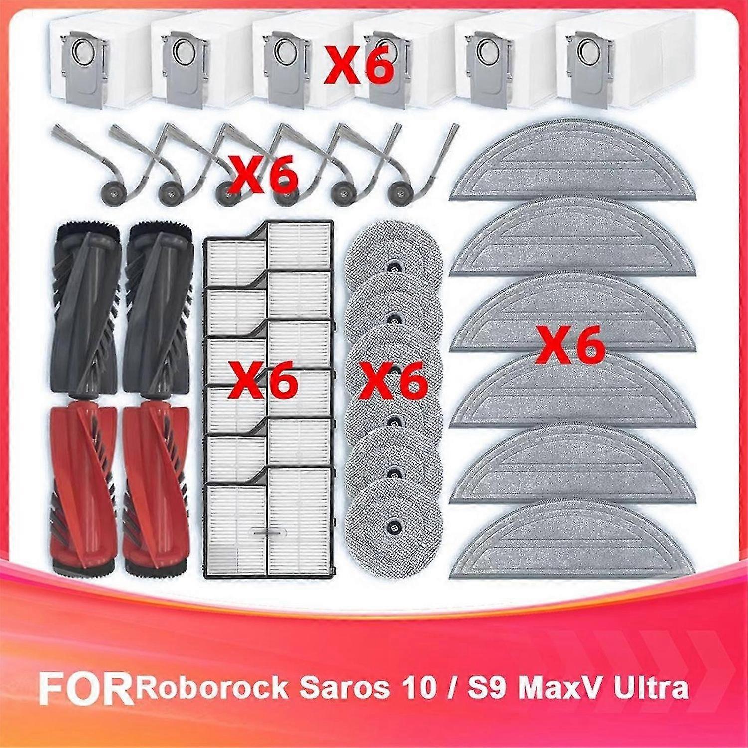Compatible for Saros 10 / S9 MaxV Ultra Spare Parts Accessories Main Side Brush Hepa Filter Mop Clot