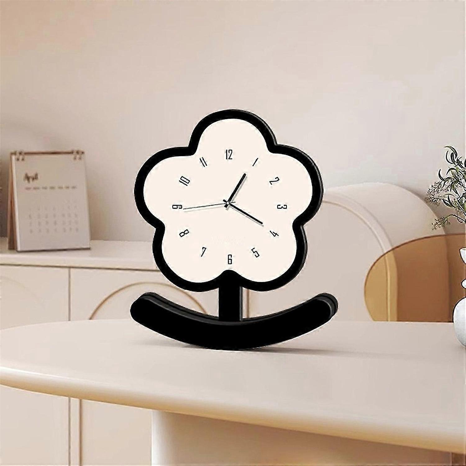 Charming Floral Pendulum Clock Decorative Timepiece for Home