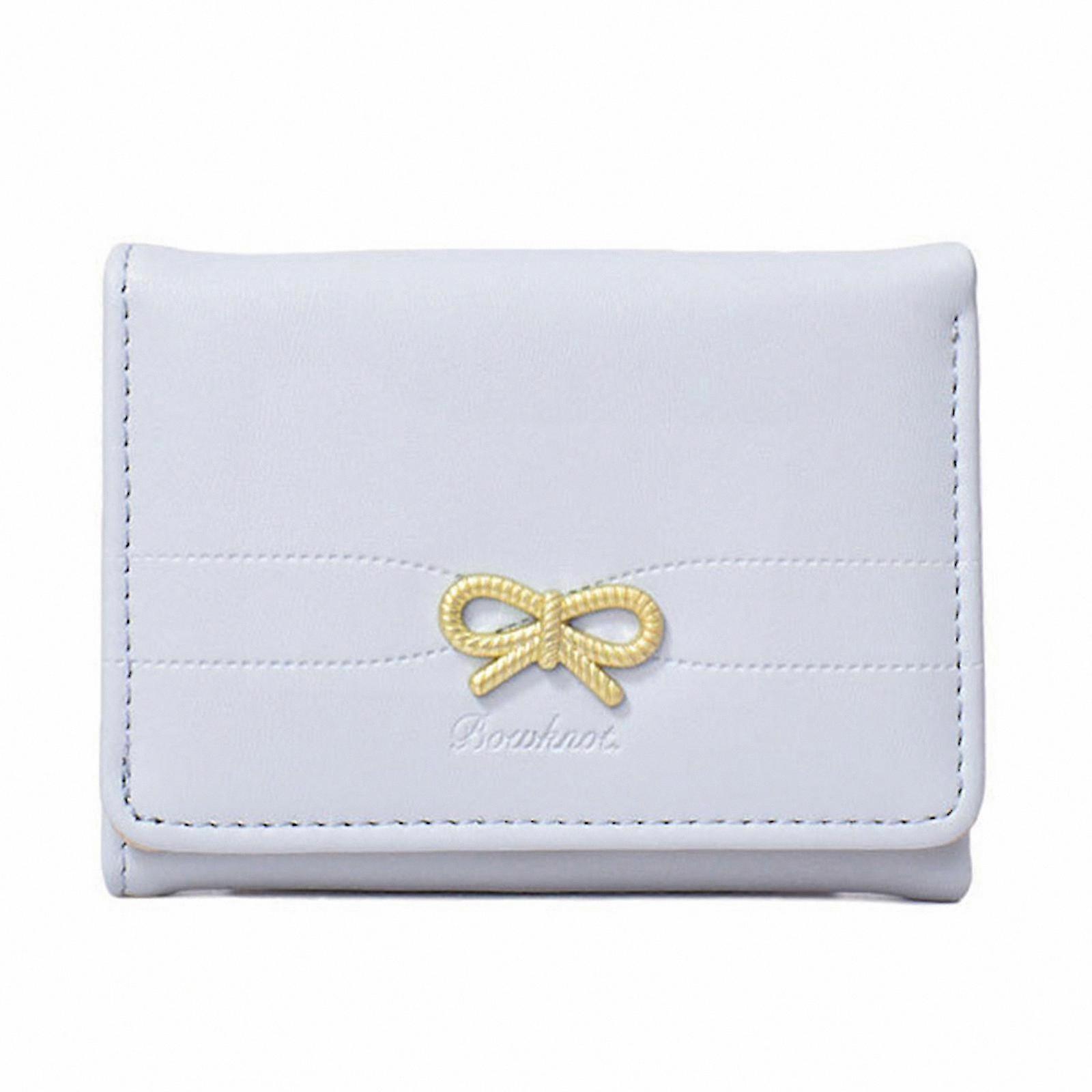 Charming Bow Design Compact Wallet with Card Holder and Coin Pocket in Yellow PU Leather