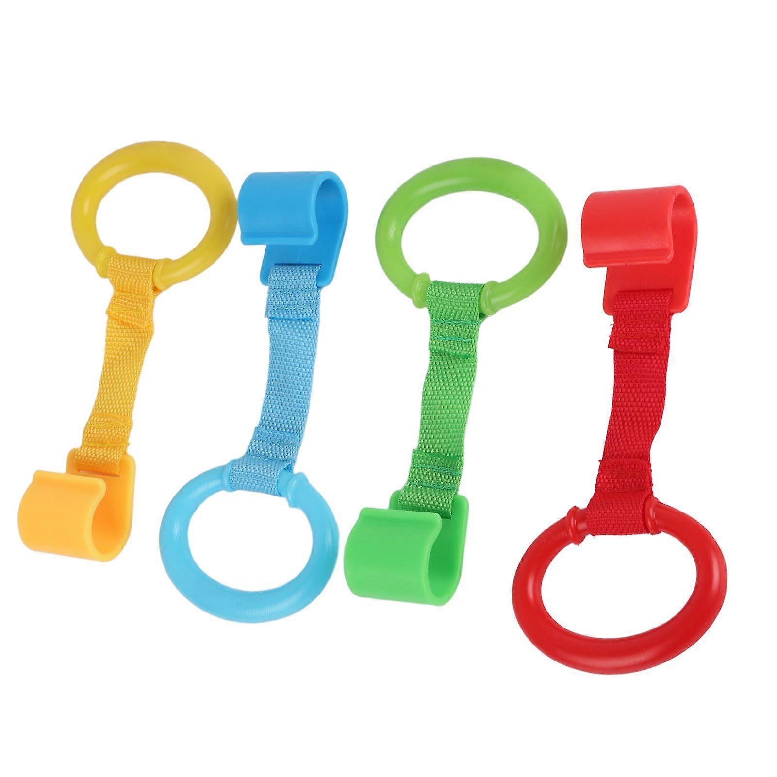 4PCS Rings for Cribs and Playpens Balance Training Rings Heat Resisting Portable Baby Stand Pulls Ring