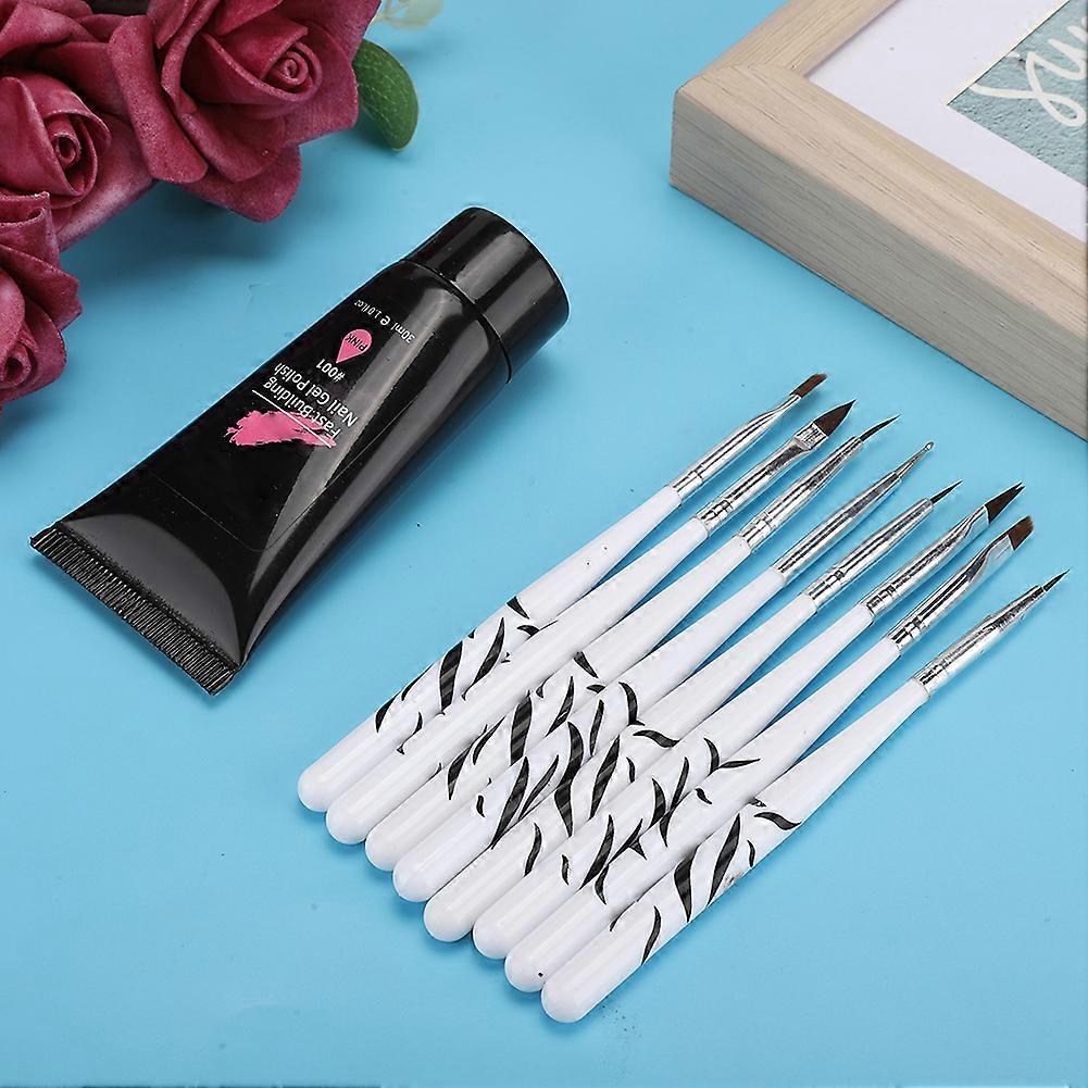 Professional Nail Extension Gel Builder Set with Paper Holder & Brush