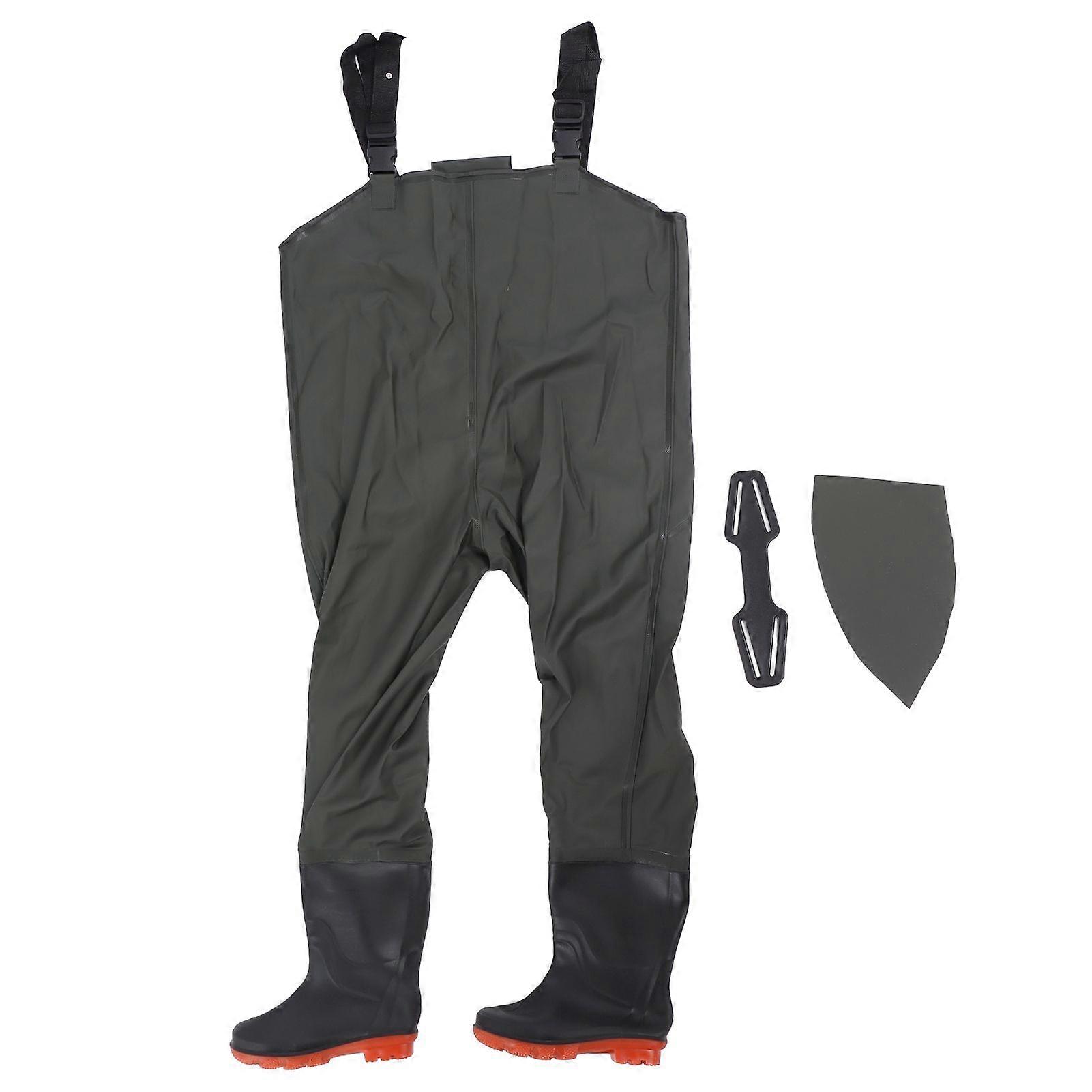 Hip Wader imperméable pour hommes Wader Fishing Wading Pants avec pied de botte pour l’eau fonctionne vert taille 43