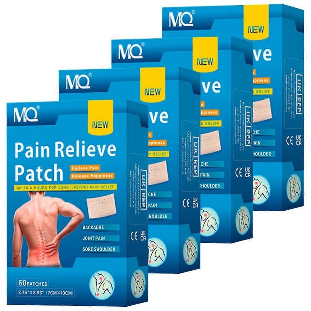 Smärtplåster 60-pack värmebehandling smärtlindrande plåster, 24 timmar långvarig smärtlindring för rygg, knäled, nacke, axelsmärta, muskler