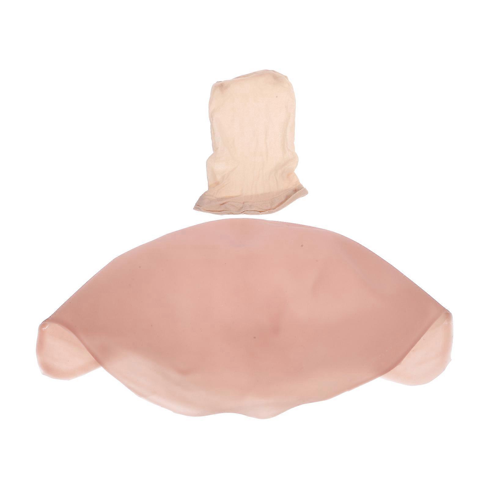 Silicone Bald Cap Cosplay Prop for Protecting Use 4Sets Khaki Color