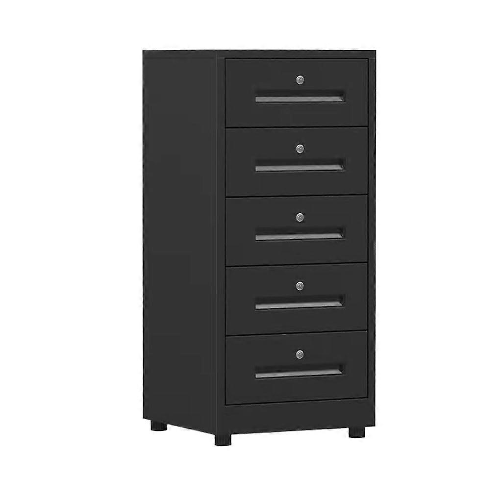 Metal File Storage Cabinet Lockable Vertical Filing Cabinet for Home Office Small Spaces Black Metal 40*39*85cm