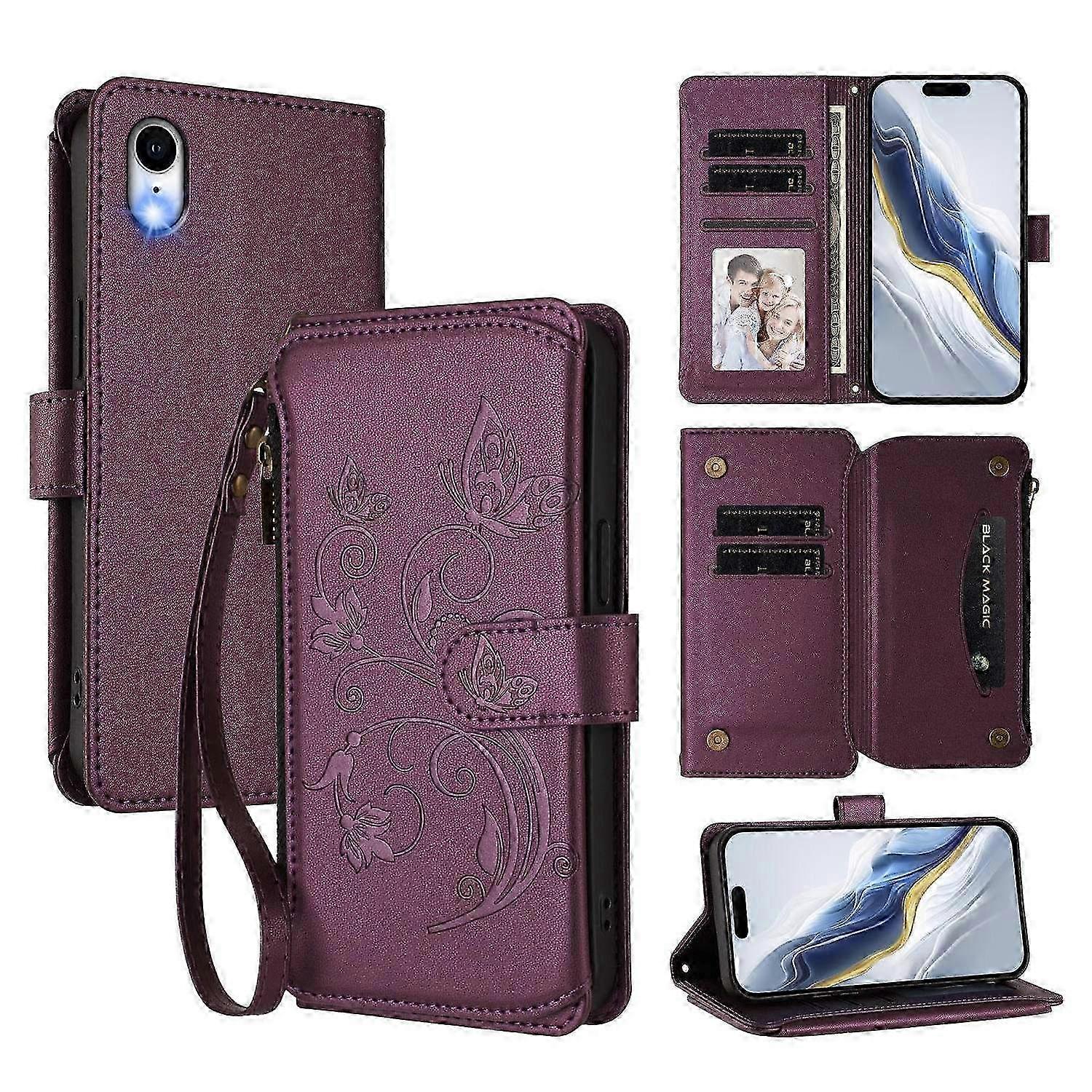 Zipper Wallet Leather Phone Case For iPhone XR 2025