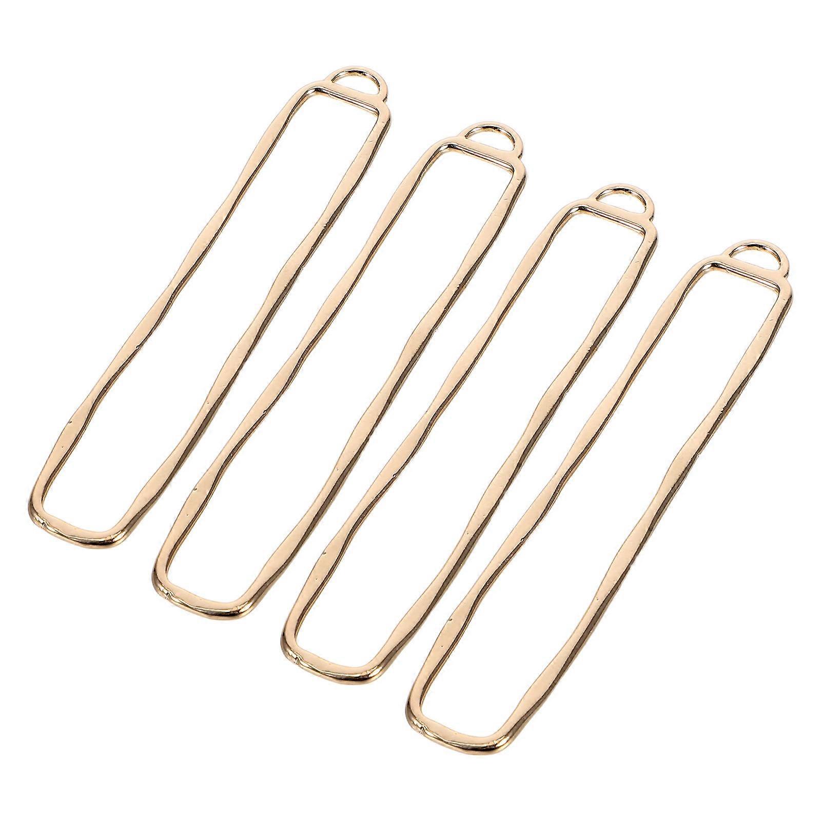 Open Back Bezel Charm Rectangle Frame Pendant for Jewelry Making 12Pcs