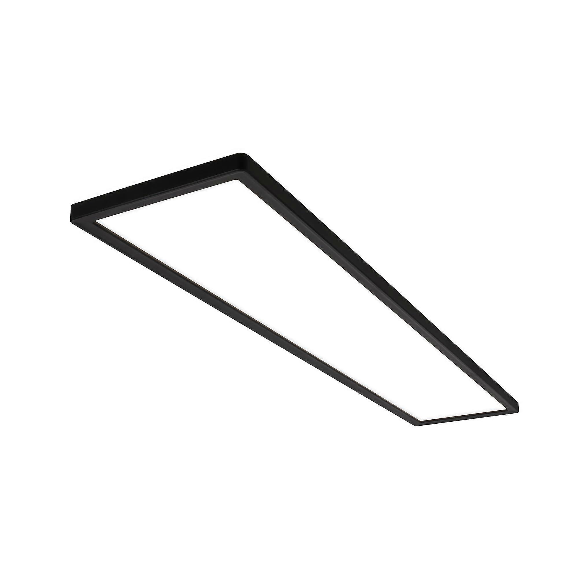 LED Ceiling Light Dimmable UltraSlim Panel 98x20x3 cm, Flush Mount, Black Rectangular 36W, 4800 lm, Neutral White