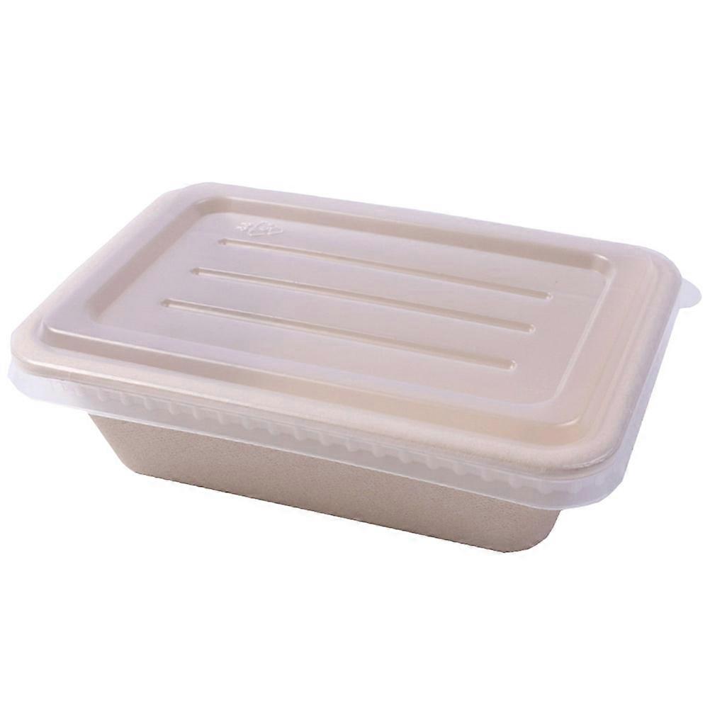 Biodegradable Food Box Designed For Parties Featuring Single Grid Style 700ML Light Yellow Temperature Resistant 10Pcs