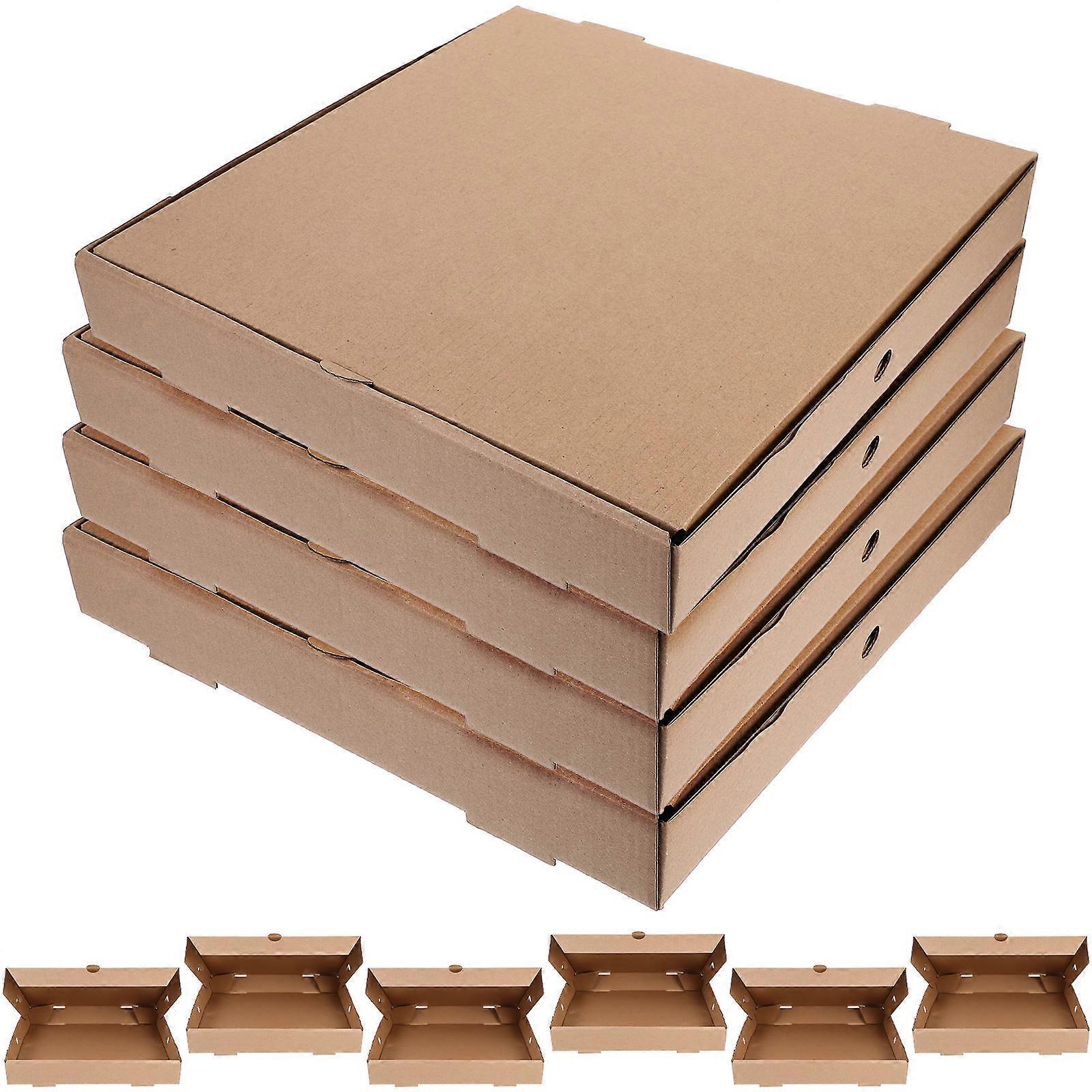 20 Pcs Empty Corrugated Paper Pizza Holder For Pizza Food Container At Café Bakery Light Brown Storage